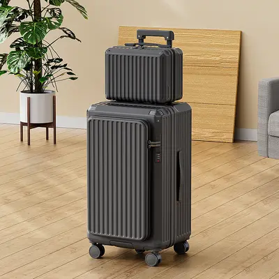 20 Inch Front-Opening Expandable Trolley Suitcase, Large Capacity, Women - 8