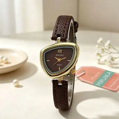 Damen-Quarzuhr mit Dreiecksdesign, elegant - 10