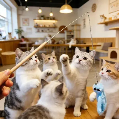 Octopus Cat Teaser Wand Toy with Bell - 4