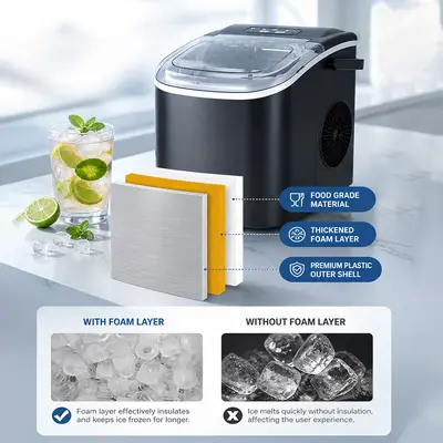 Small Ice Maker 1.2L, Mini Round Ice Ball Machine for Home and Office - 4