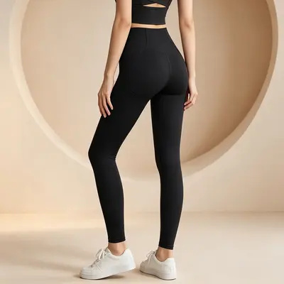 Kadın Yüksek Bel Yoga Pantolon Takımı, Retro Kırmızı, Kalça Kaldırıcı - 10