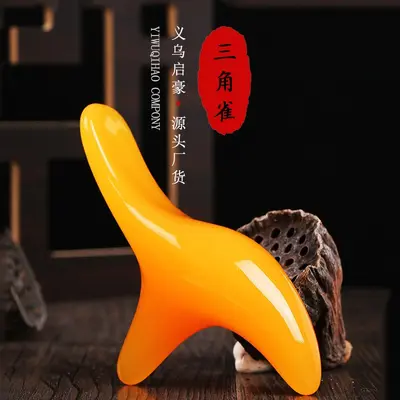 Sandal Ağacı Üçgen Kuş Ayak Taban Acupoint Gua Sha Kas Serbest Bırakma Çubuğu Ayak Taban Meridyen Temizleme Mucizesi Ayak Taban Masaj Cihazı Meridyen Fırçası - 7