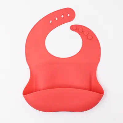 Silikon-Esslätzchen für Babys, Lebensmittelqualität, Silikon-Sabberlätzchen für Babys, einfarbig, leicht zu reinigen, Kinderlätzchen aus Silikon - 12
