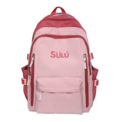 Women's Backpack, Large Capacity, Lightweight, Color-Block Design for Students - 6