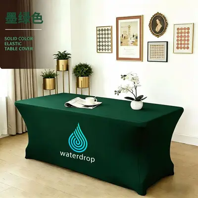 Çapraz elastik masa örtüsü 4FT 6FT 8FT açık hava düğün etkinliği süt ipek konferans masa örtüsü kokteyl masa örtüsü - 11