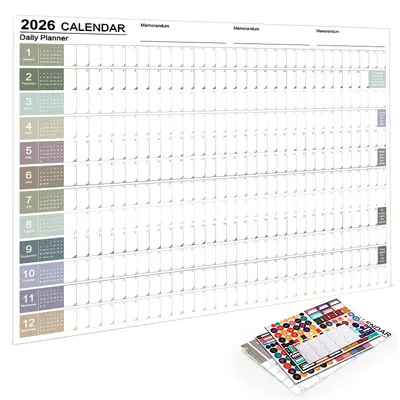 2026 Full-Year English Wall Calendar Minimalist Planner - 13