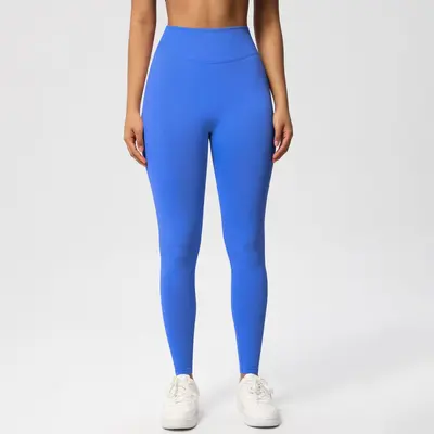 Seamless High-Waist Ruched Long Yoga Leggings with Butt-Lift Effect