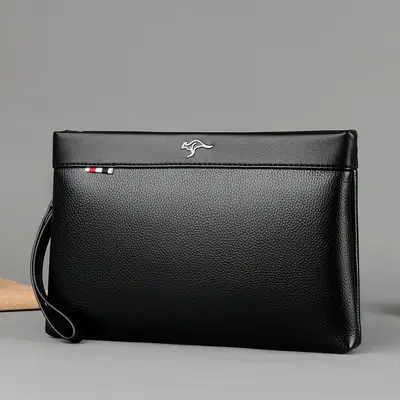 Men's Business Clutch, Leather-Look, Large Capacity Envelope Bag