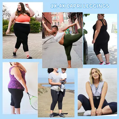Plus Size Yoga Pants 1XL-5XL, High Waist, Butt-Lifting, 7/8 Length - 4