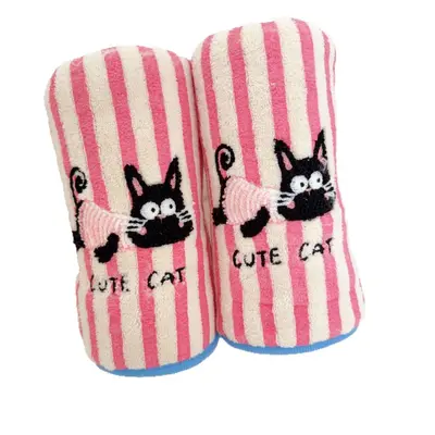 Cartoon-Katzen-Korallenvelours-Handtuchtuch-Set, dick, saugfähig, übergroß
