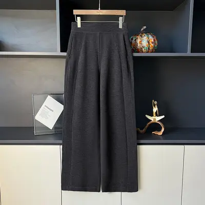 Modal waffle kumaş düz paça kadın eşofman, yüksek bel, günlük yoga pantolonu - 13