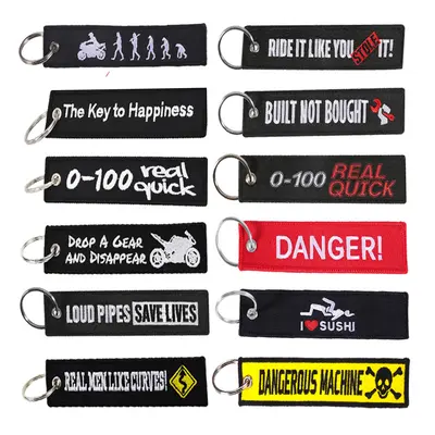 Motorcycle Keychain, Jewelry Style Men's Gift, Embroidered - 4