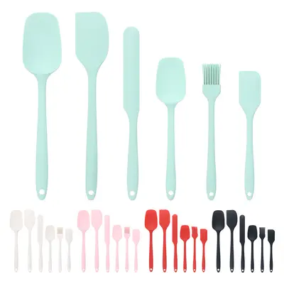 Spot Silikon integrierter Schaber 6-teiliges Schaber-Öl-Pinsel-Set Backwerkzeuge Kuchen-Creme-Spachtel