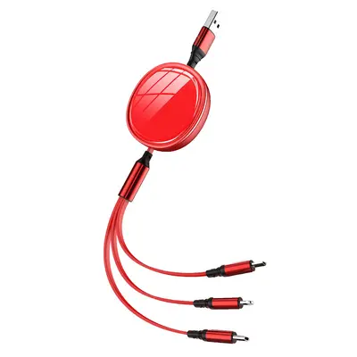 Fabrikgroßhandel 3-in-1 100W Schnelllade-Retraktiles Datenkabel One-Drag-Three Ladekabel Geschenk-Werbeartikel mit Logo