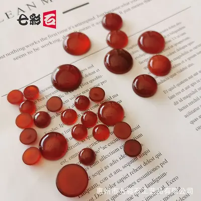 [Kırmızı Akik Yüzük Yüzeyi] Yarı dairesel kırmızı boncuk şeklindeki yüzük yüzeyi, oval kalsedon gevşek taşlı değerli taş, DIY takı yapımı için.