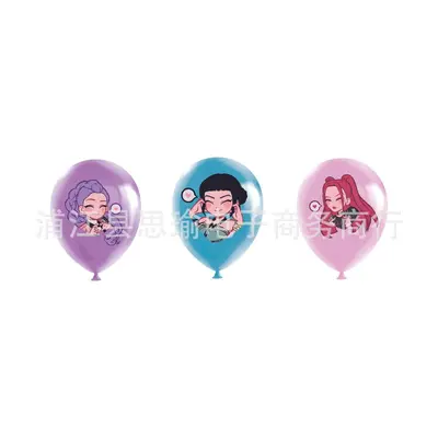 Huntrix Themed Birthday Party Decoration Set with Pull Flags and Balloons - 7