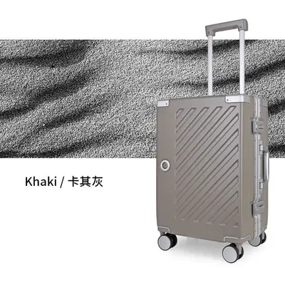 High-quality business trolley case, aluminum frame, sturdy and durable, stylish wheeled luggage for men and women, travel suitcase, combination lock - 10