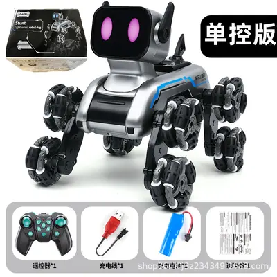 Uzaktan kumandalı sekiz tekerlekli akrobasi robot köpek, sensörlü akıllı oyuncak - 9