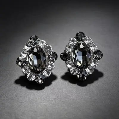 Ohrringe, champagnerfarben, Zirkonia-Diamant, elegant - 7