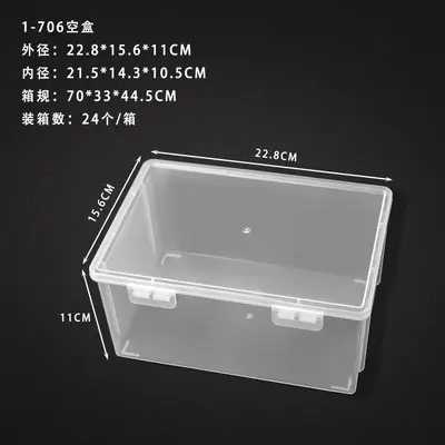 Şeffaf plastik saklama kutusu, çift tutamak - 12