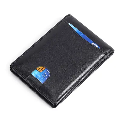 Ultra İnce Erkek Gerçek Deri Cüzdan RFID Korumalı Kart Tutucu - 6