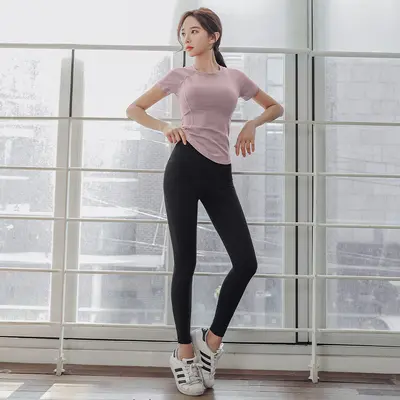 Women's Mesh Patchwork Fitness Set with Pants and Built-in Bra Liner - 10