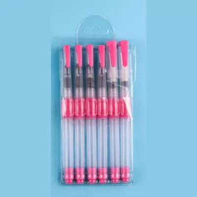 Watercolor Brush Pen Set with Flat and Colored Tips and Water Reservoir