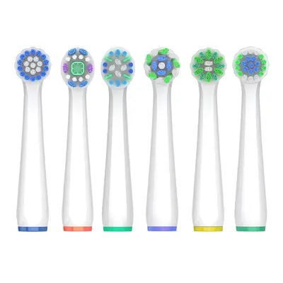 Replacement Brush Heads Compatible with Oral-B Electric Toothbrush, Soft Bristles - 6