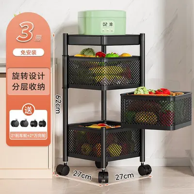 Kitchen cabinet shelf system with rotating compartments, spice and bowl storage - 11