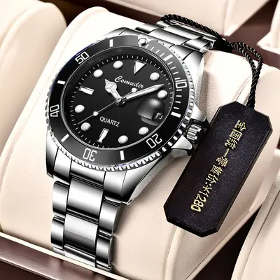 Men's sports watch, green, luminous, waterproof