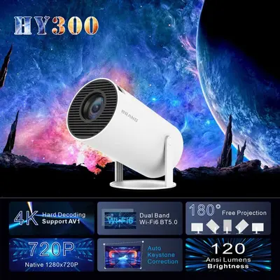 HY300/HY300pro Kamera Projektor Akıllı Android 4K Ev Tipi Kablosuz Taşınabilir Projeksiyon 1372 0P