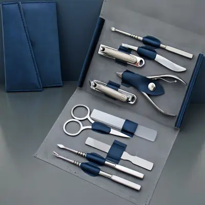 11-piece stainless steel nail and foot care set