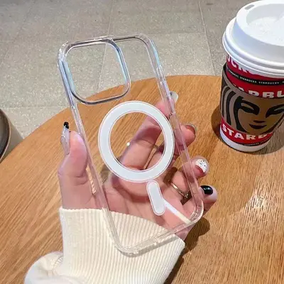iPhone 18 için uygun Magsafe manyetik telefon kılıfı, şeffaf akrilik 17 Pro tam koruma sert kılıf 16 Pro Max - 2