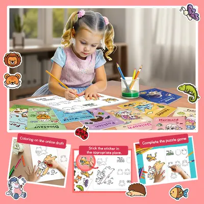 Çocuklar İçin Çıkartmalı Boyama Kitabı, Parti ve Bayram Etkinliği - 5