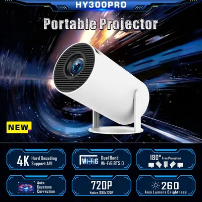 HY300/HY300pro Kanonen-Projektor intelligenter Android 4K Heimkino Wireless tragbarer Bildschirmübertragung 13720P - 10