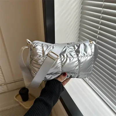 Baumwoll-Schultertasche Damen klein quadratisch - 3