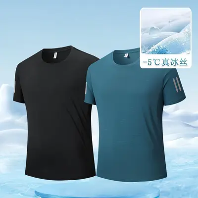 Anpassbares Kurzarm-Arbeitsshirt mit Rundhals, Druck oder Stickung Logo