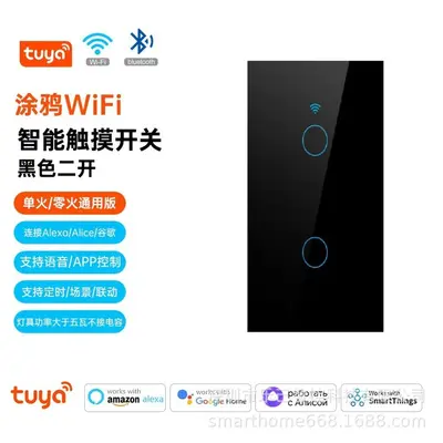 Tuya Akıllı Anahtar ABD/Avustralya Standardı Alexa Sesli Kontrol Tek Nötr Evrensel WiFi Akıllı Anahtar Paneli - 12