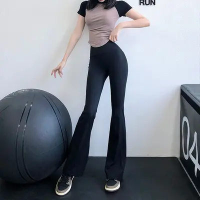 Women's High Waist Butt-Lifting Wide-Leg Yoga Pants