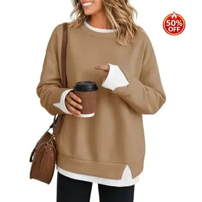 Damen Freizeit-Sweatshirt, lockere Passform, langärmlig