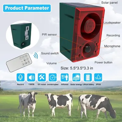 Solar Alarm Repeller 911N, Waterproof, High-Volume Horn - 3