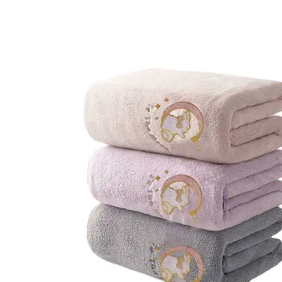 Mercan fleece banyo havlu seti, hızlı kuruyan ve emici