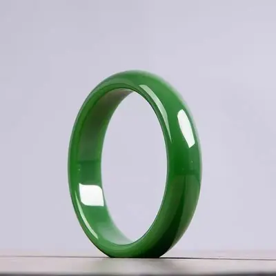 Neuer chinesischer Stil Glas Jade ähnlich Eis transparent Jingle Armreif, dicker runder Stab, Nischen Antikstil, vielseitiger dicker Armreif für beste Freunde. - 7
