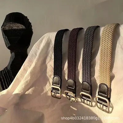 Kanvas dokuma kemer, delme yok, siyah erkek ve kadın askeri eğitim kemeri, kot pantolonlu çok yönlü gündelik kadın kemeri