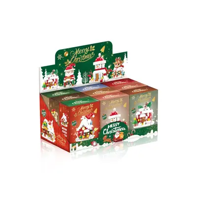 Çocuklar için Noel temalı mikro yapı taşı seti, Noel Baba, kardan adam ve ağaç ev - 6