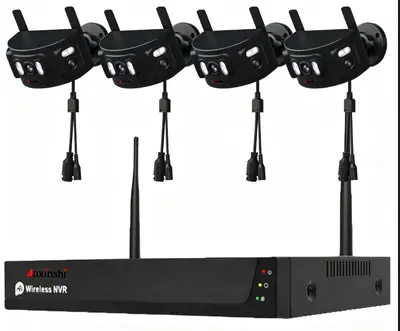 4-Kanal Wi-Fi 180° Fisheye-Kamerasystem künstliche Intelligenz Personenerkennung - 7
