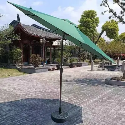 2M Tilting Outdoor Garden Umbrella with Center Pole, Sun and Rain Protection - 9