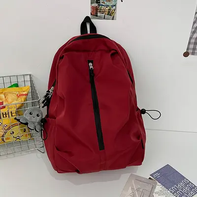 Korean Style Minimalist High School and College Backpack - 12