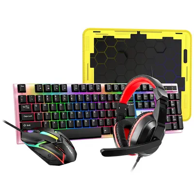 T-WOLF TF240 oyun klavyesi, mouse, kulaklık ve mouse pad seti dörtü bir arada İspanyolca versiyonu - 7
