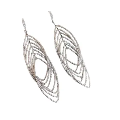 Rhombus design earrings, evening collection, trendy